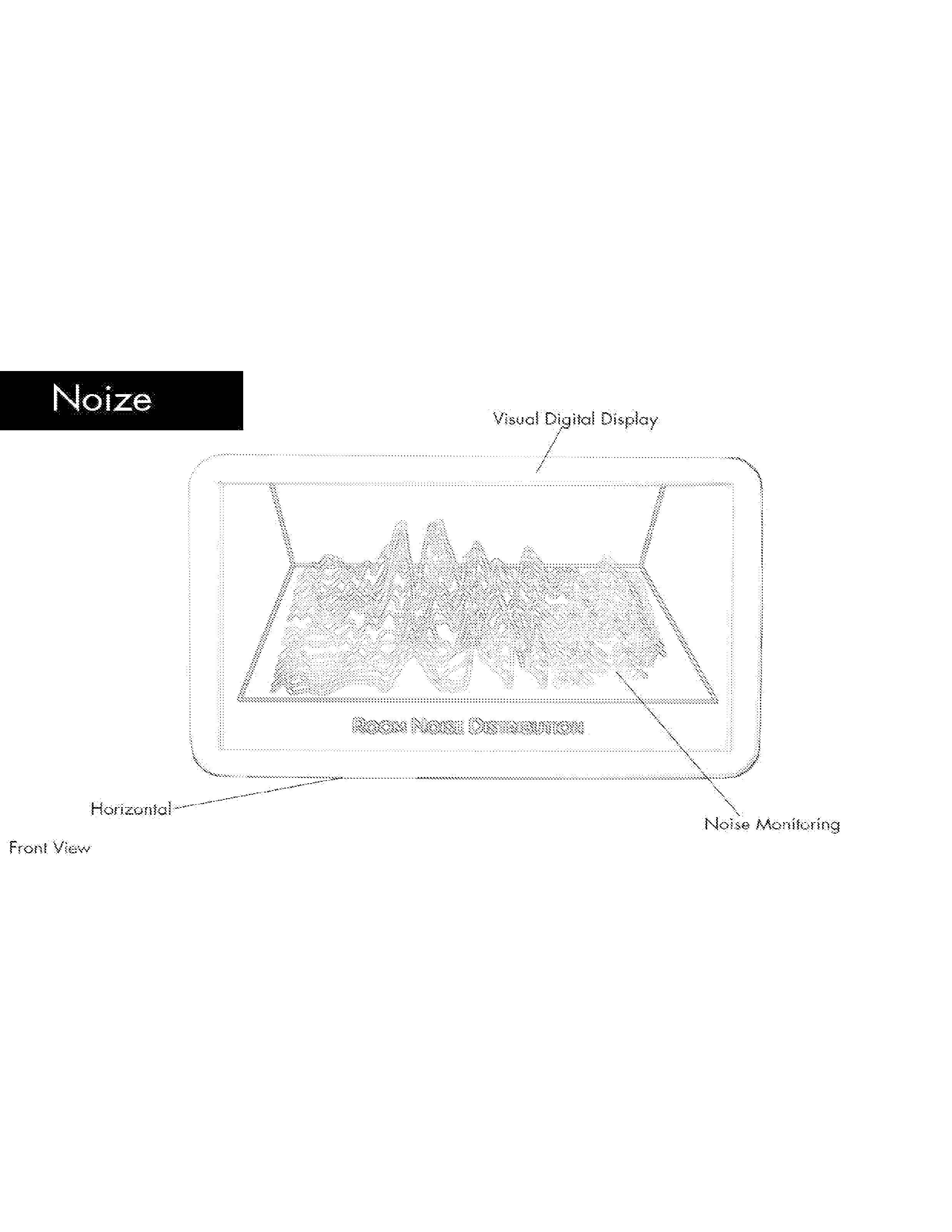 NOIZE Smart Hub display device showing live noise waveform visualization